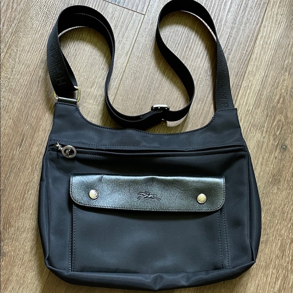 Longchamp Planètes Black Nylon Crossbody Bag